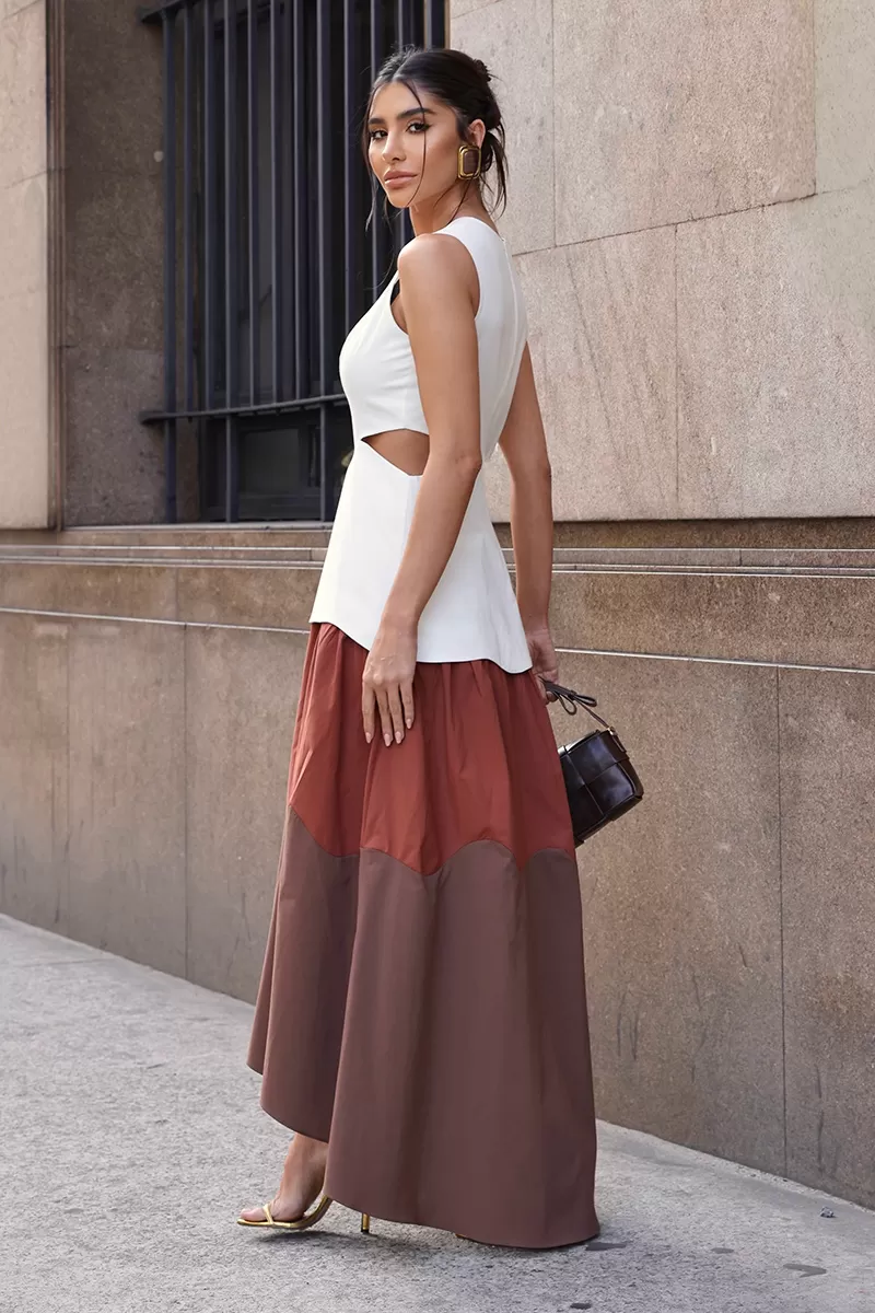 Dot Clothing - Dress Dot Clothing Midi Mulet Tricolor Terracotta - 2773TERRA Dot Clothing - Dress Dot Clothing Midi Mulet Tricolor Terracotta - 2773TERRA