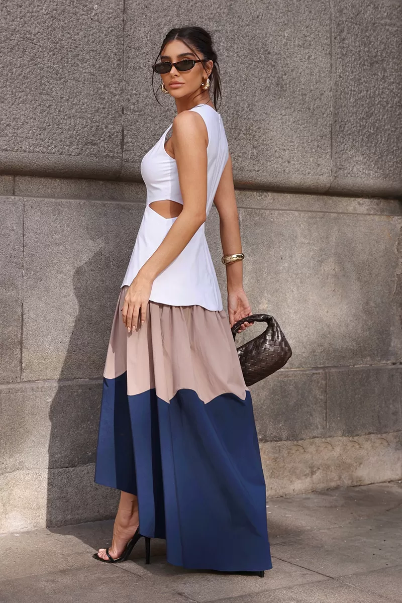 Dot Clothing - Dress Dot Clothing Midi Mulet Tricolor Blue - 2773AZUL Dot Clothing - Dress Dot Clothing Midi Mulet Tricolor Blue - 2773AZUL