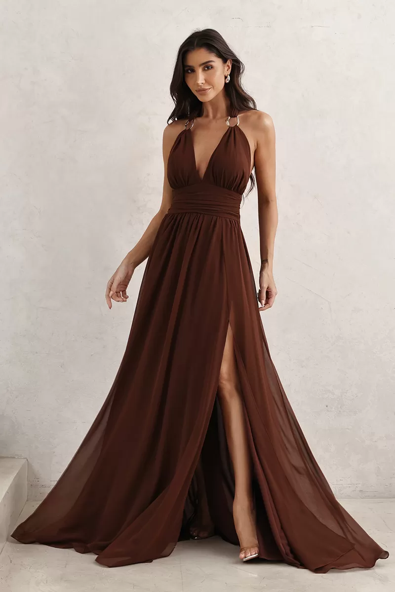Dot Clothing - Dot Clothing Long Dress with Brown Buckle - 2765MARROM Dot Clothing - Dot Clothing Long Dress with Brown Buckle - 2765MARROM