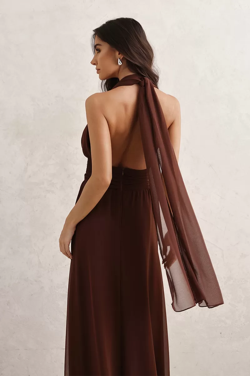Dot Clothing - Dot Clothing Long Dress with Brown Buckle - 2765MARROM Dot Clothing - Dot Clothing Long Dress with Brown Buckle - 2765MARROM