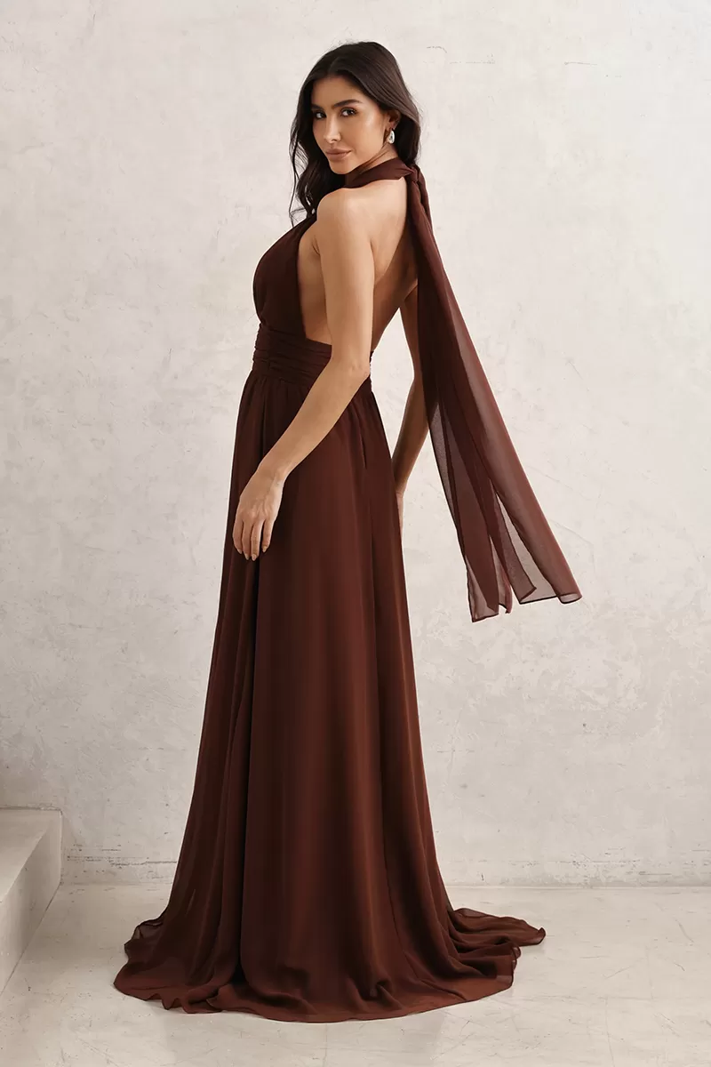 Dot Clothing - Dot Clothing Long Dress with Brown Buckle - 2765MARROM Dot Clothing - Dot Clothing Long Dress with Brown Buckle - 2765MARROM