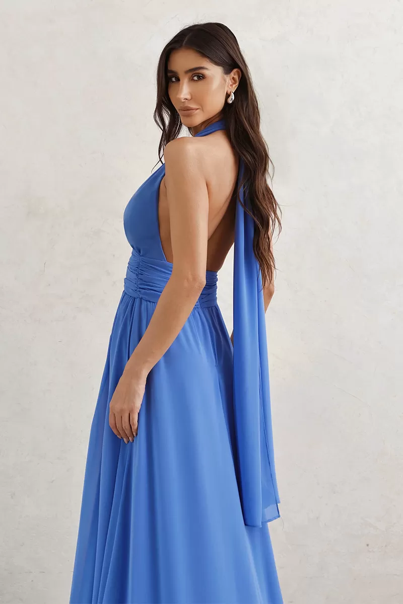 Dot Clothing - Dot Clothing Long Dress with Blue Buckle - 2765AZUL Dot Clothing - Dot Clothing Long Dress with Blue Buckle - 2765AZUL