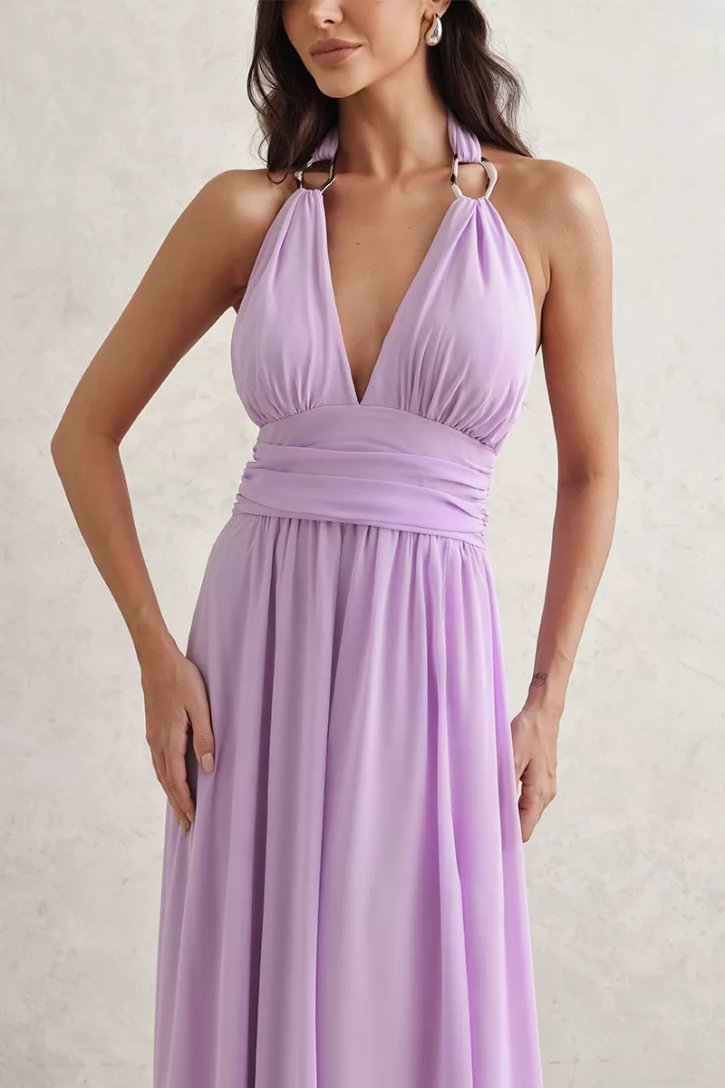 Dot Clothing - Dot Clothing Long Dress with Purple Buckle - 2765ROXO Dot Clothing - Dot Clothing Long Dress with Purple Buckle - 2765ROXO