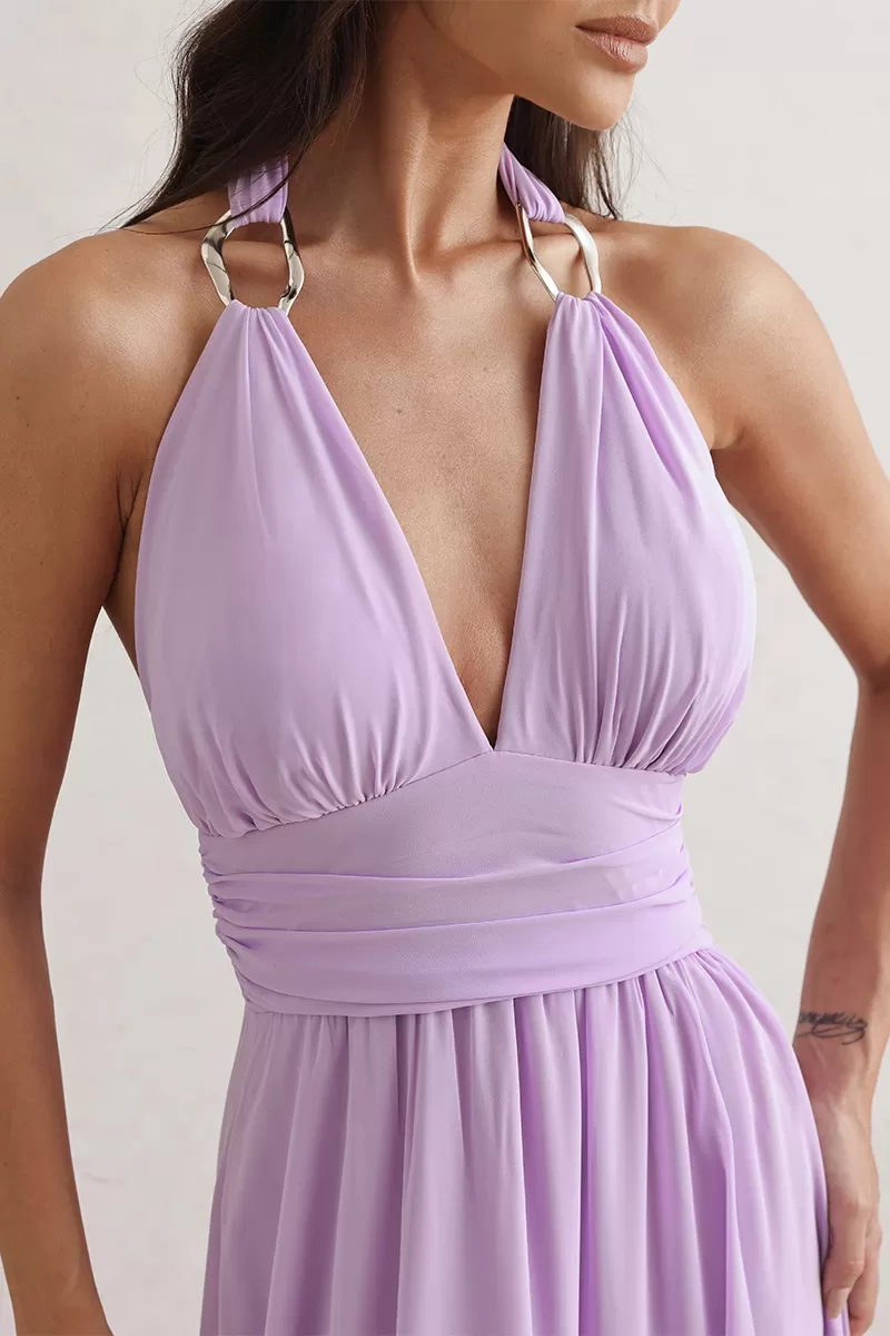 Dot Clothing - Dot Clothing Long Dress with Purple Buckle - 2765ROXO Dot Clothing - Dot Clothing Long Dress with Purple Buckle - 2765ROXO
