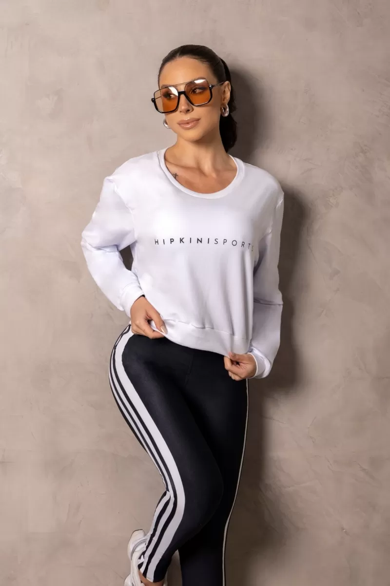 Hipkini - Smash White Fleece Fitness Coat - 33331245