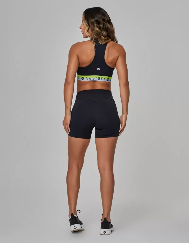 Vestem - Dakota Shorts and Top Set in Black, Neon Yellow and Drizzle Blue - CJ255.SP.C0327