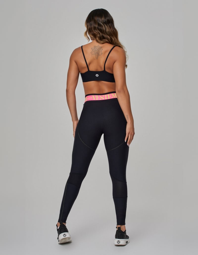 Vestem - Black, Neon Pink and Neon Yellow Legging and Top Park Set - CJ256.OUT.C0183 Vestem - Black, Neon Pink and Neon Yellow Legging and Top Park Set - CJ256.OUT.C0183