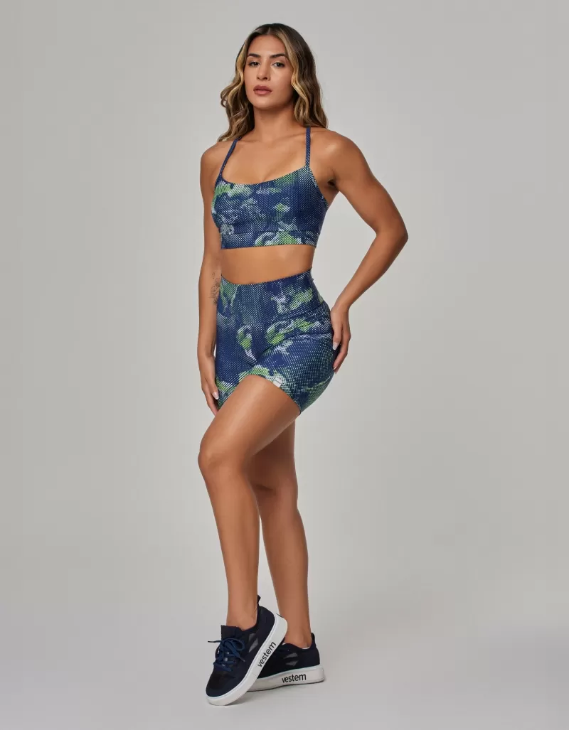 Vestem - Amour Halftone Navy and Green Top and Shorts Set - CJ269.OUT.E1294