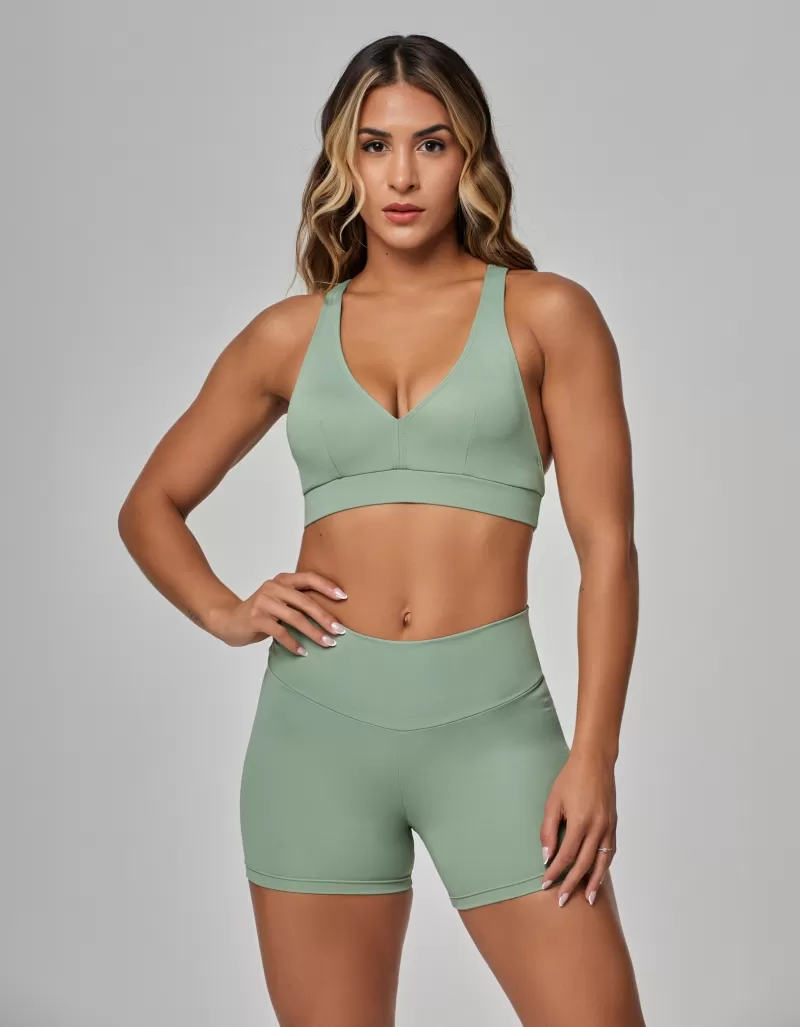 Vestem - Tank Shirt Set with Top and Shorts Carmen Green Rosemary - CJ268.OUT.C0400