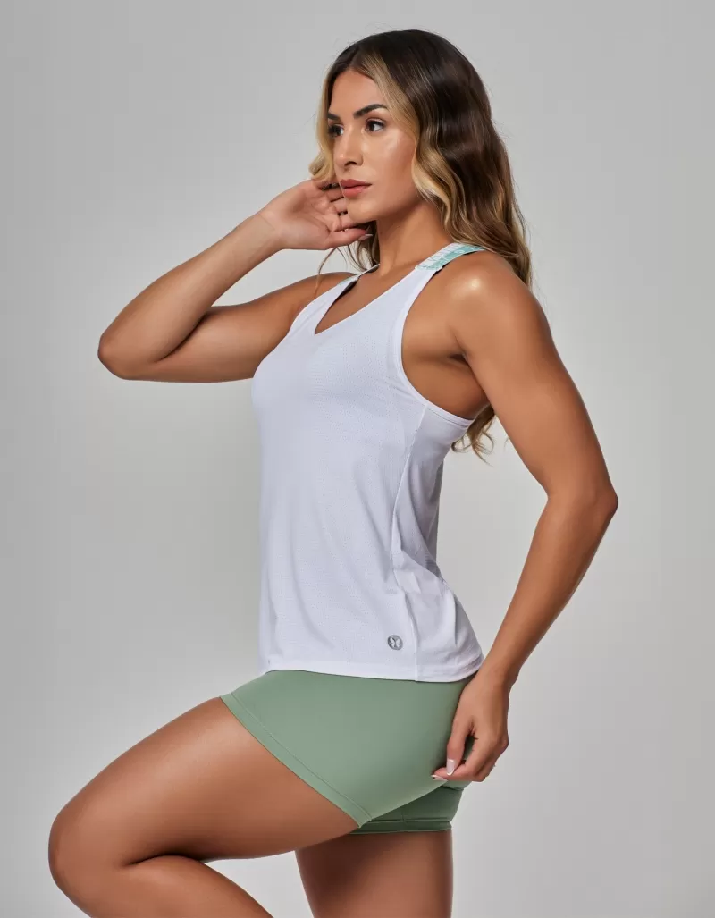 Vestem - Tank Shirt Set with Top and Shorts Carmen Green Rosemary - CJ268.OUT.C0400