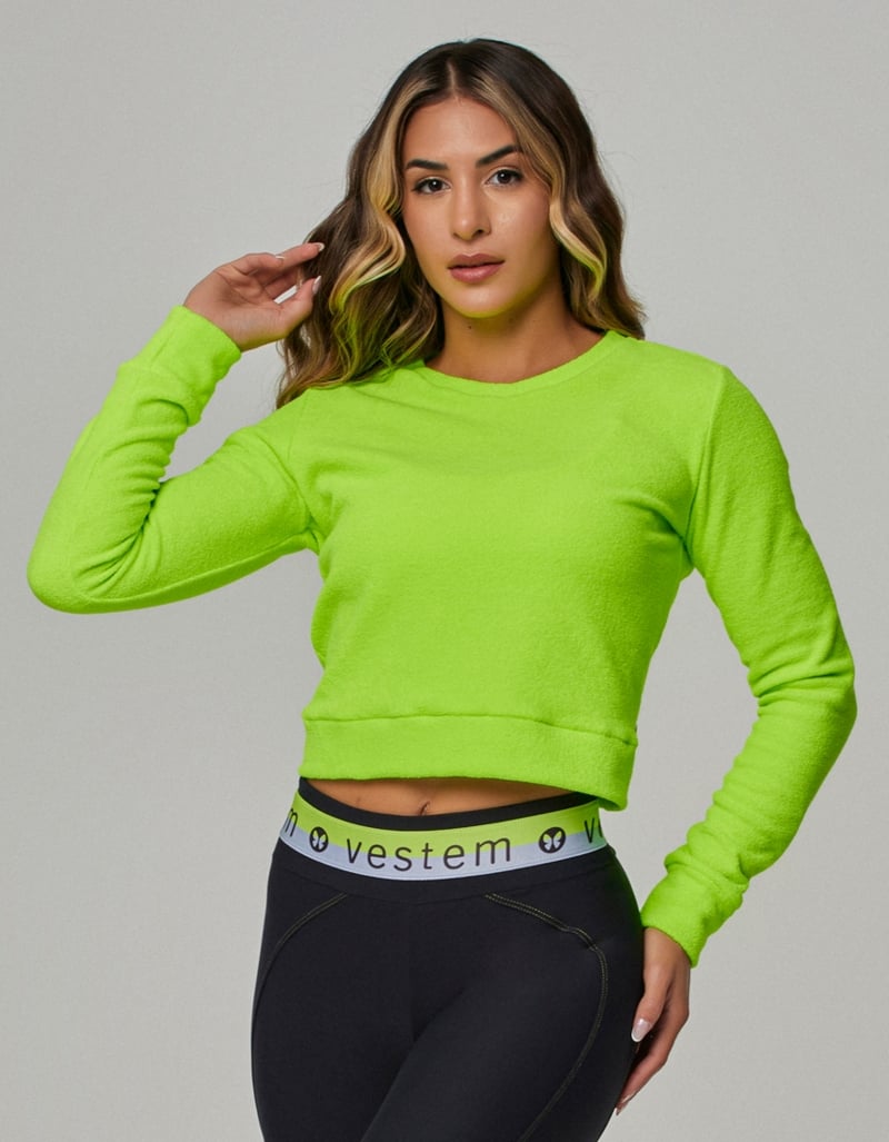 Vestem - Blusa Manga Longa Moletom Dakota Amarelo Neon - BPML498.OUT.C0009