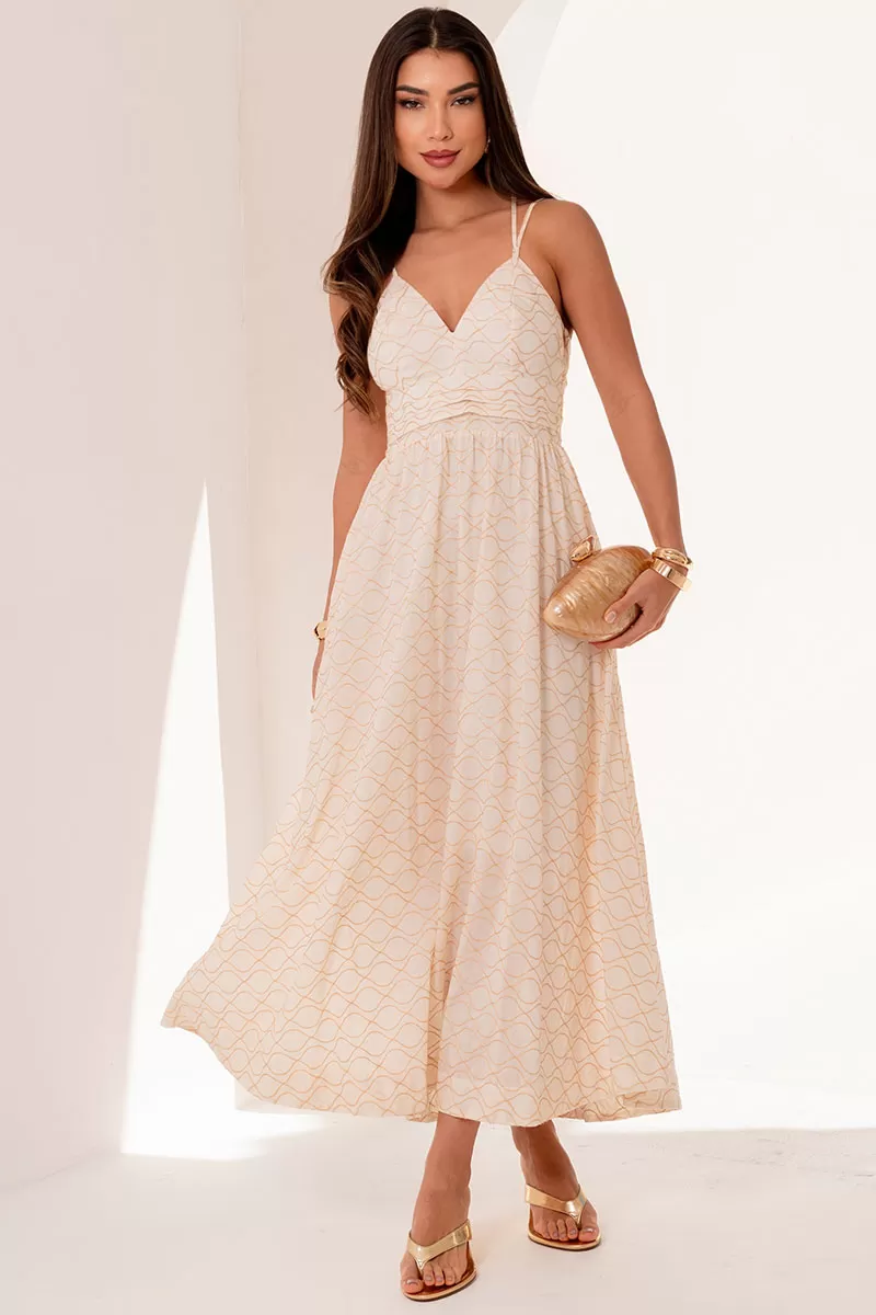 Miss Misses - Dress Marina Midi needlework W/Handle W/Ziper Off White - 54641030 Miss Misses - Dress Marina Midi needlework W/Handle W/Ziper Off White - 54641030