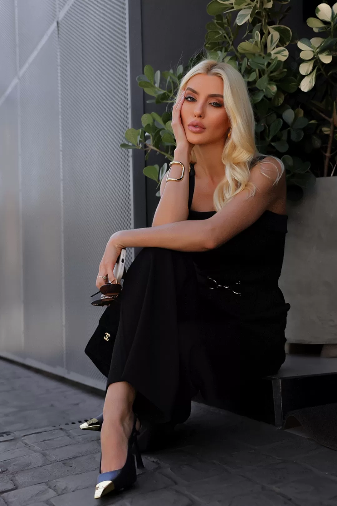 Miss Misses - Kesia Long Jumpsuit with Black Belt Detail - 54634001 Miss Misses - Kesia Long Jumpsuit with Black Belt Detail - 54634001