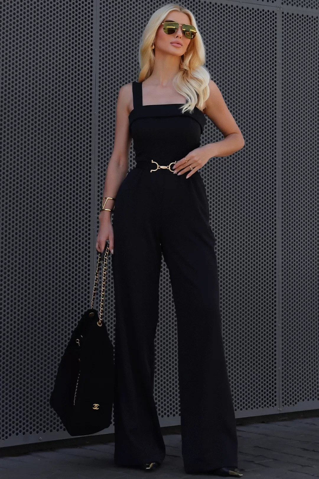 Miss Misses - Kesia Long Jumpsuit with Black Belt Detail - 54634001 Miss Misses - Kesia Long Jumpsuit with Black Belt Detail - 54634001