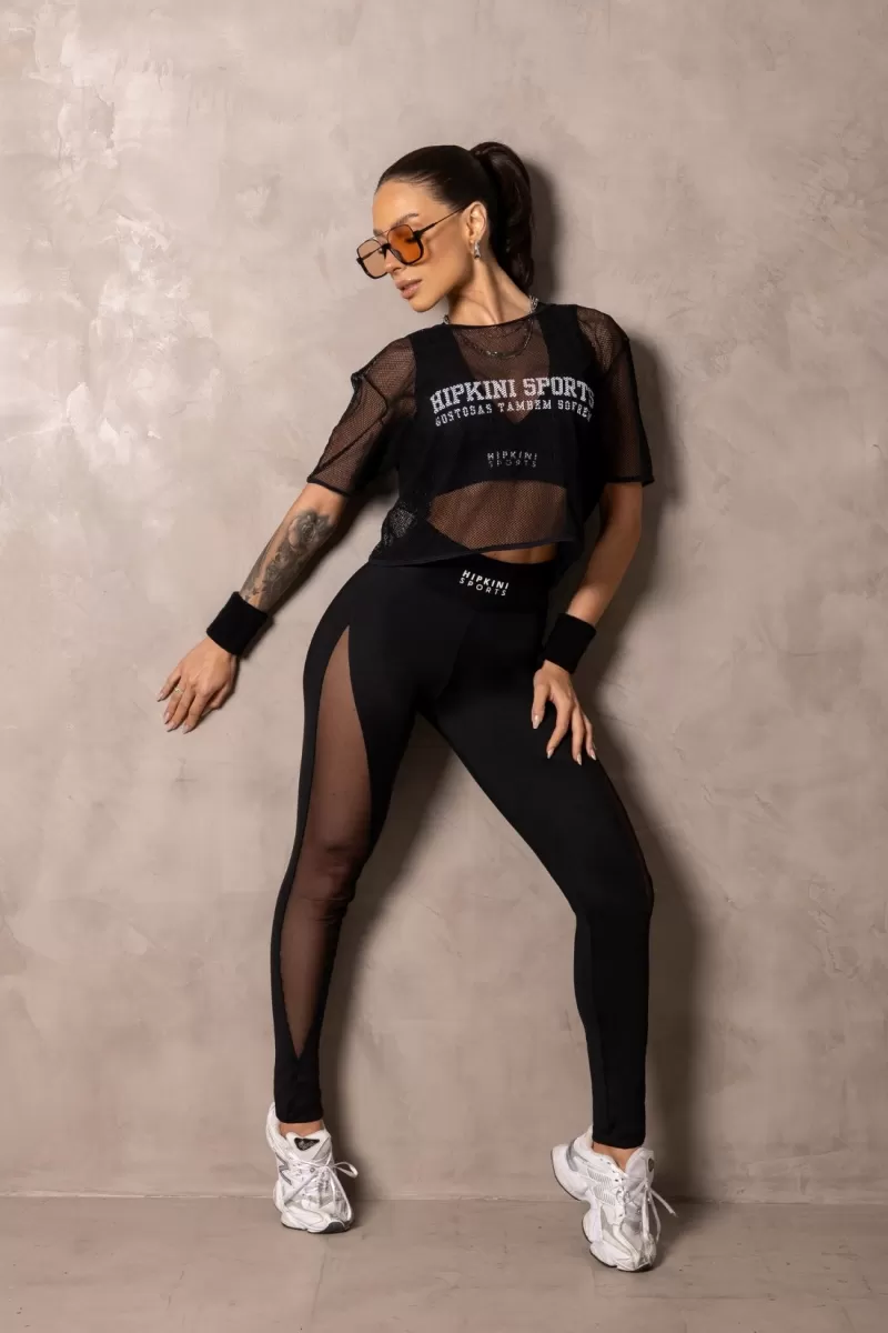 Hipkini - Black Fitness Smash Legging with tulle - 33331242