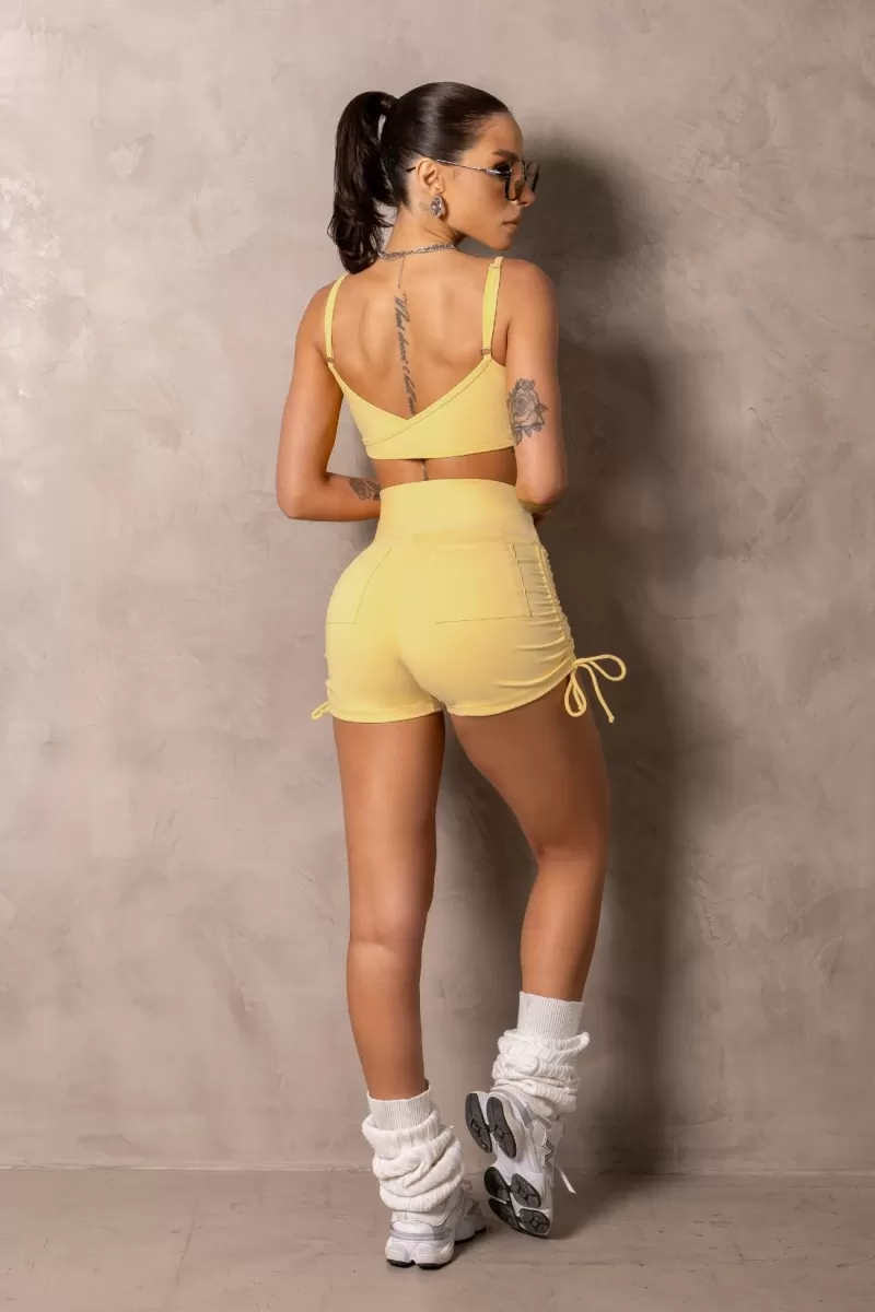 Hipkini - Yellow Smash Fitness Shorts with Silk - 33331277