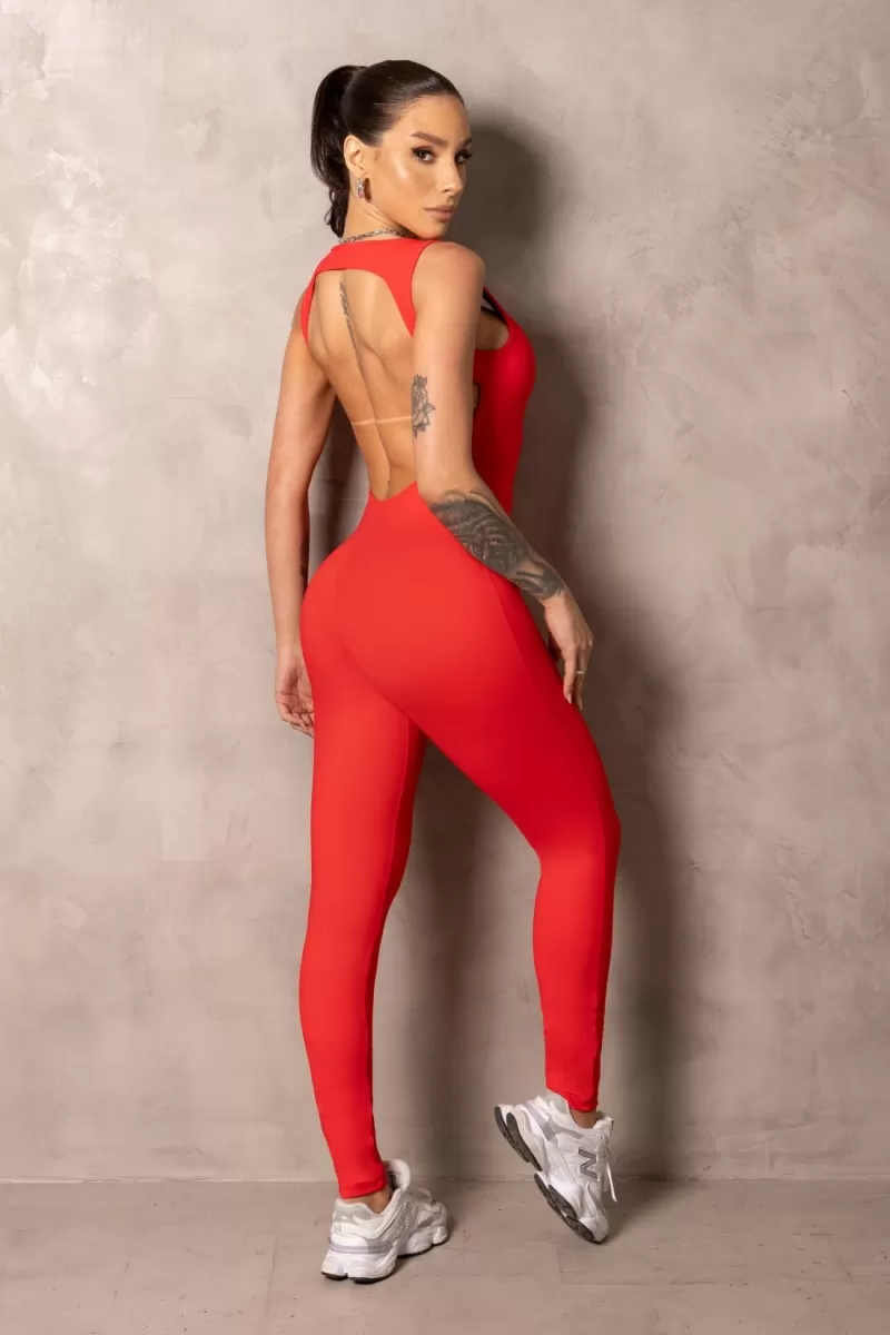 Hipkini - Red Smash Fitness Jumpsuit - 33331264 Hipkini - Red Smash Fitness Jumpsuit - 33331264
