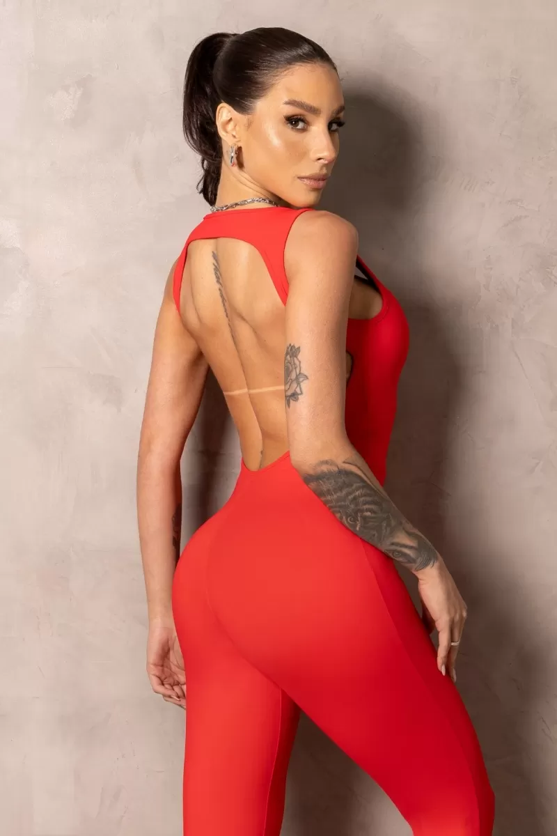 Hipkini - Red Smash Fitness Jumpsuit - 33331264 Hipkini - Red Smash Fitness Jumpsuit - 33331264