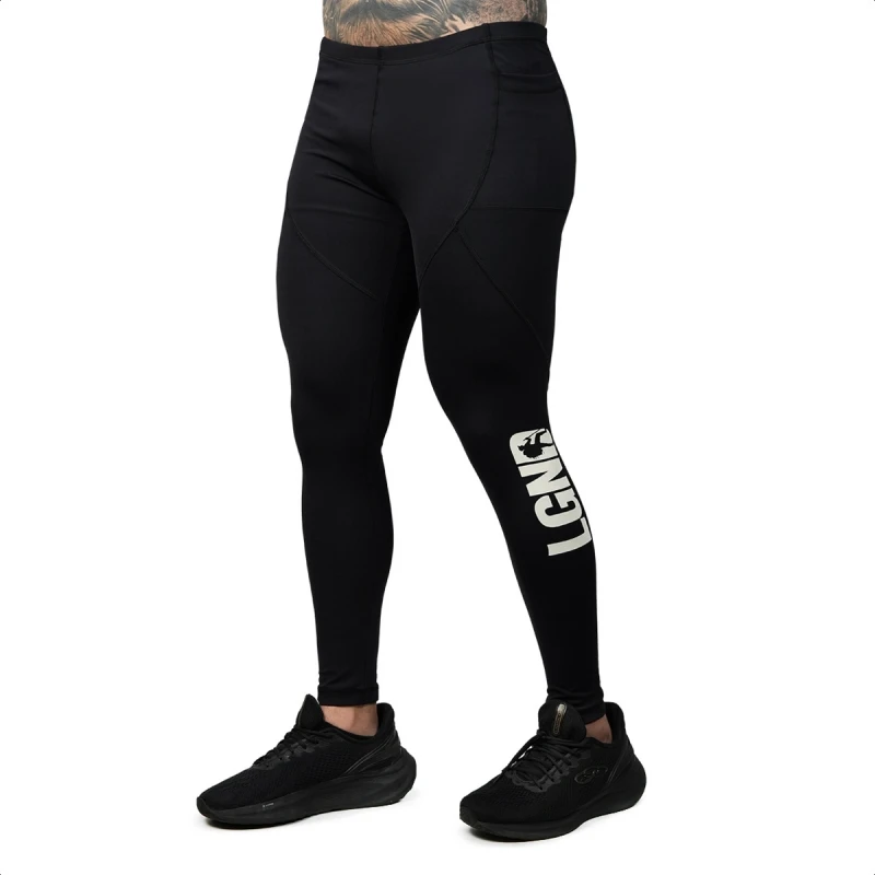 Legendários - BLACK TREKKING LEGGINGS LGND WHITE REFLECTIVE - 