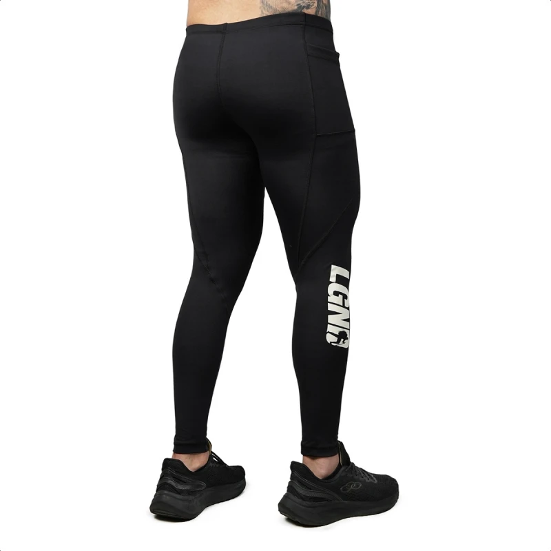 Legendários - BLACK TREKKING LEGGINGS LGND WHITE REFLECTIVE - 