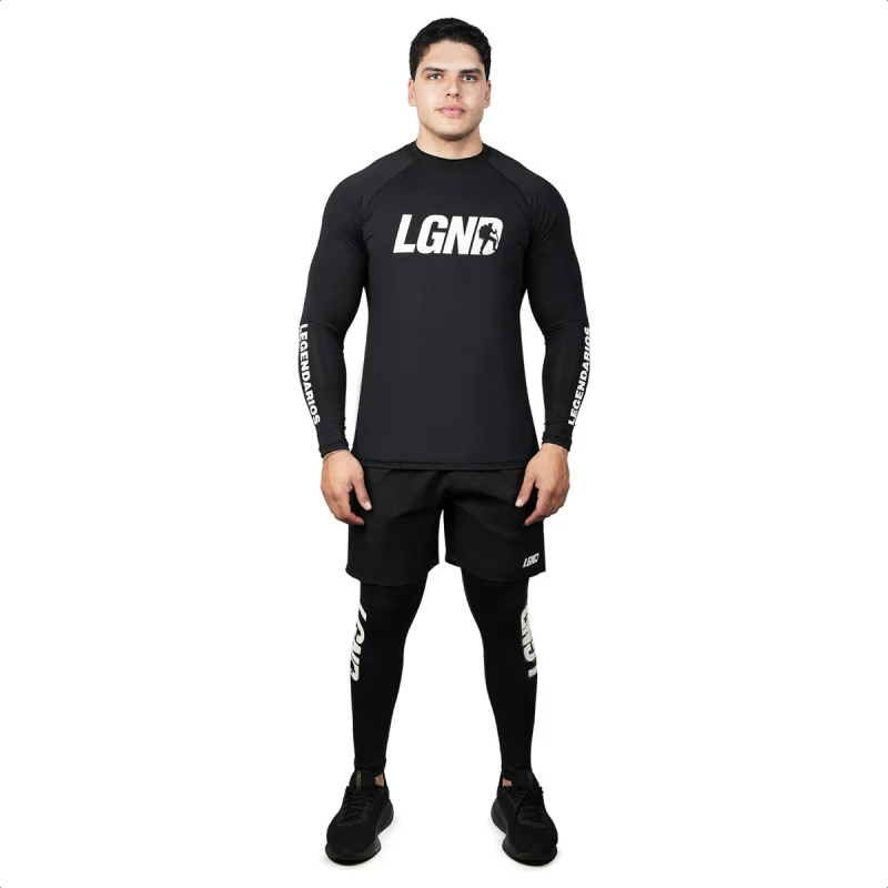 Legendários - BLACK TREKKING LEGGINGS LGND WHITE REFLECTIVE - 