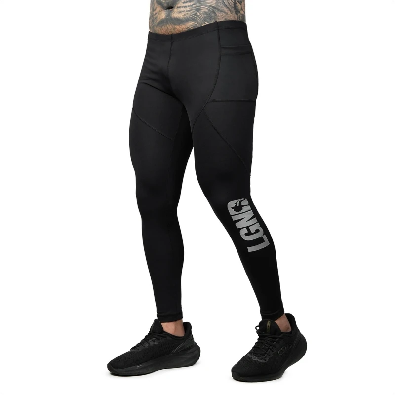 Legendários - BLACK TREKKING LEGGINGS LGND SILVER REFLECTIVE - 