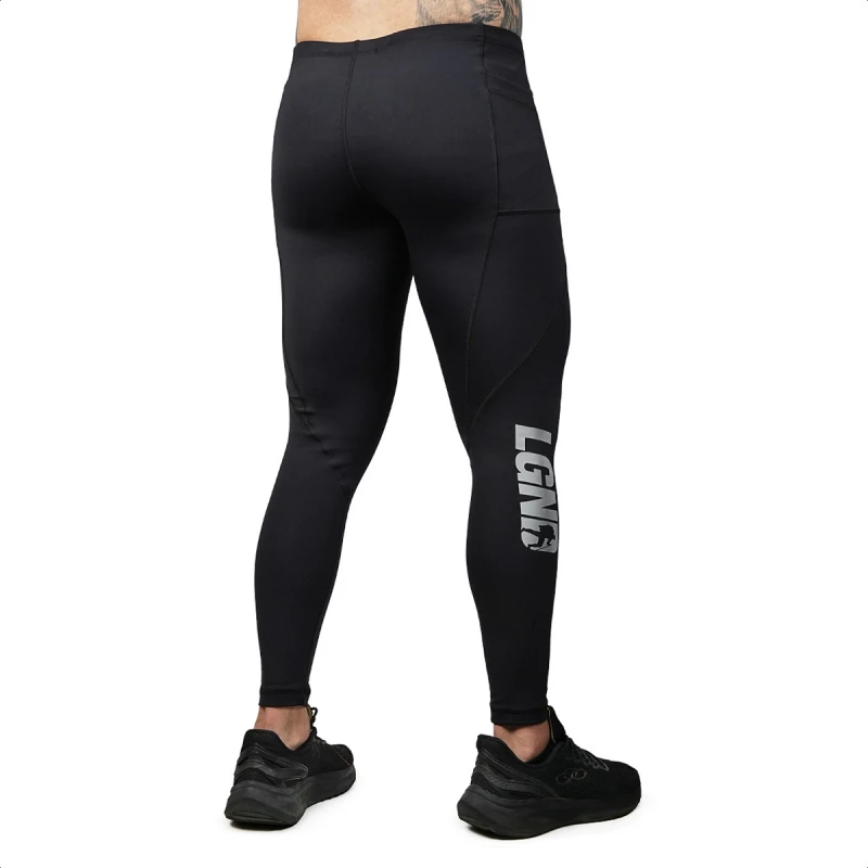 Legendários - BLACK TREKKING LEGGINGS LGND SILVER REFLECTIVE - 