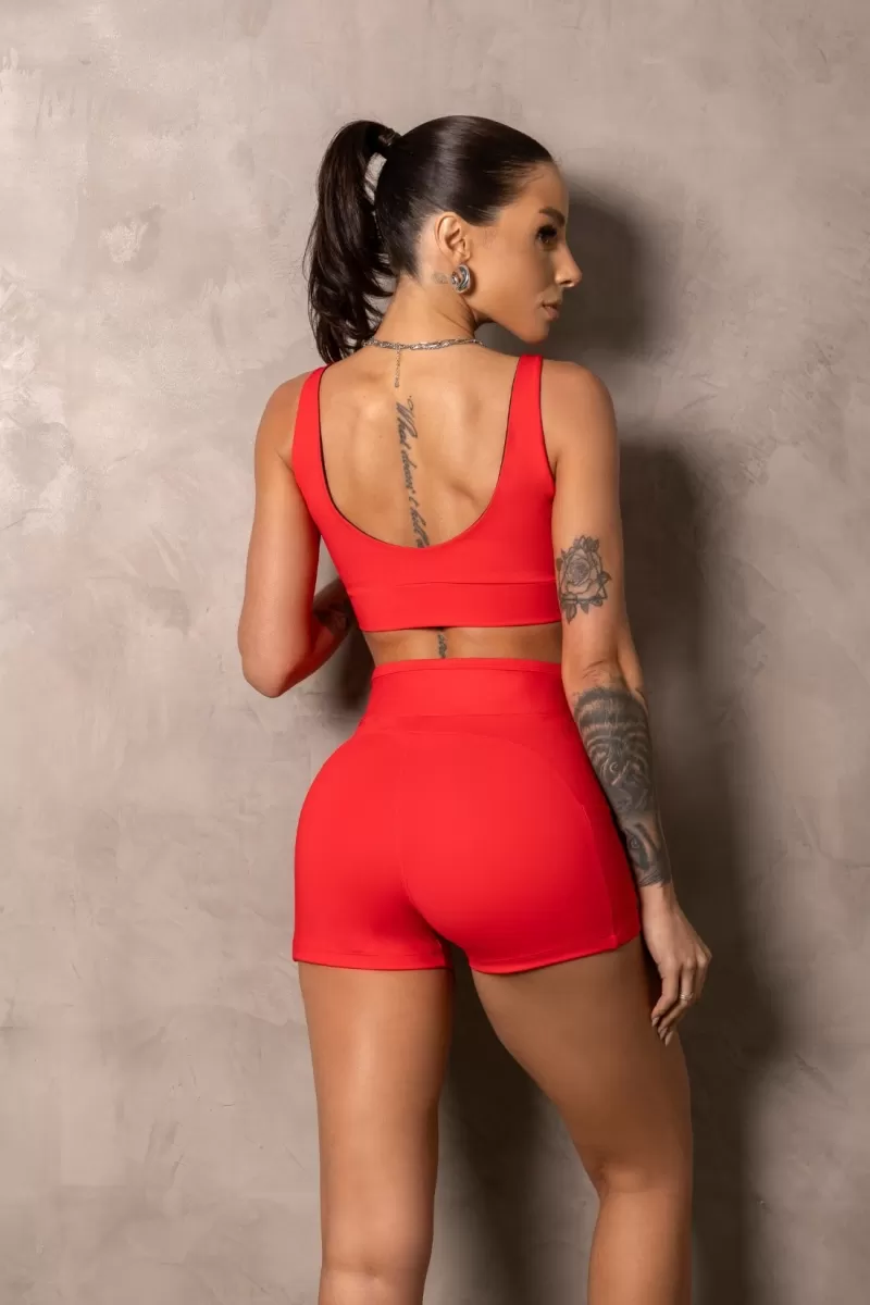 Hipkini - Red Smash Fitness Shorts with Silk - 33331265