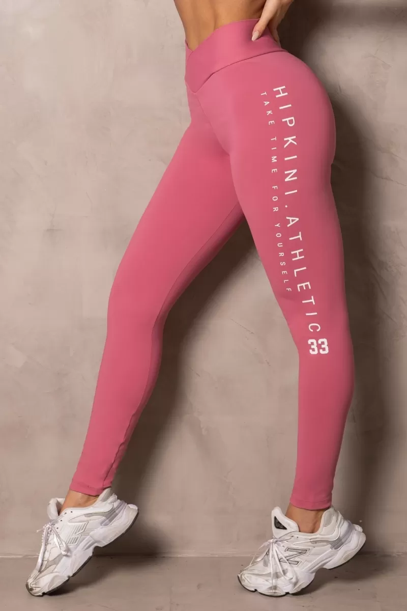 Hipkini - Pink Smash Fitness Leggings with Draping - 33331268