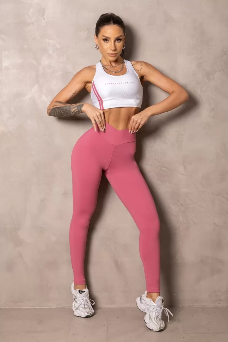 Hipkini - Pink Smash Fitness Leggings with Draping - 33331268
