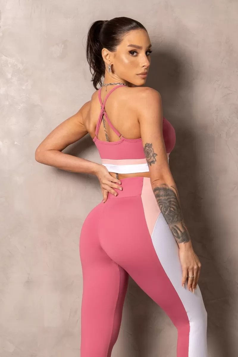 Hipkini - Smash Pink Fitness Top with Thin Straps - 33331269
