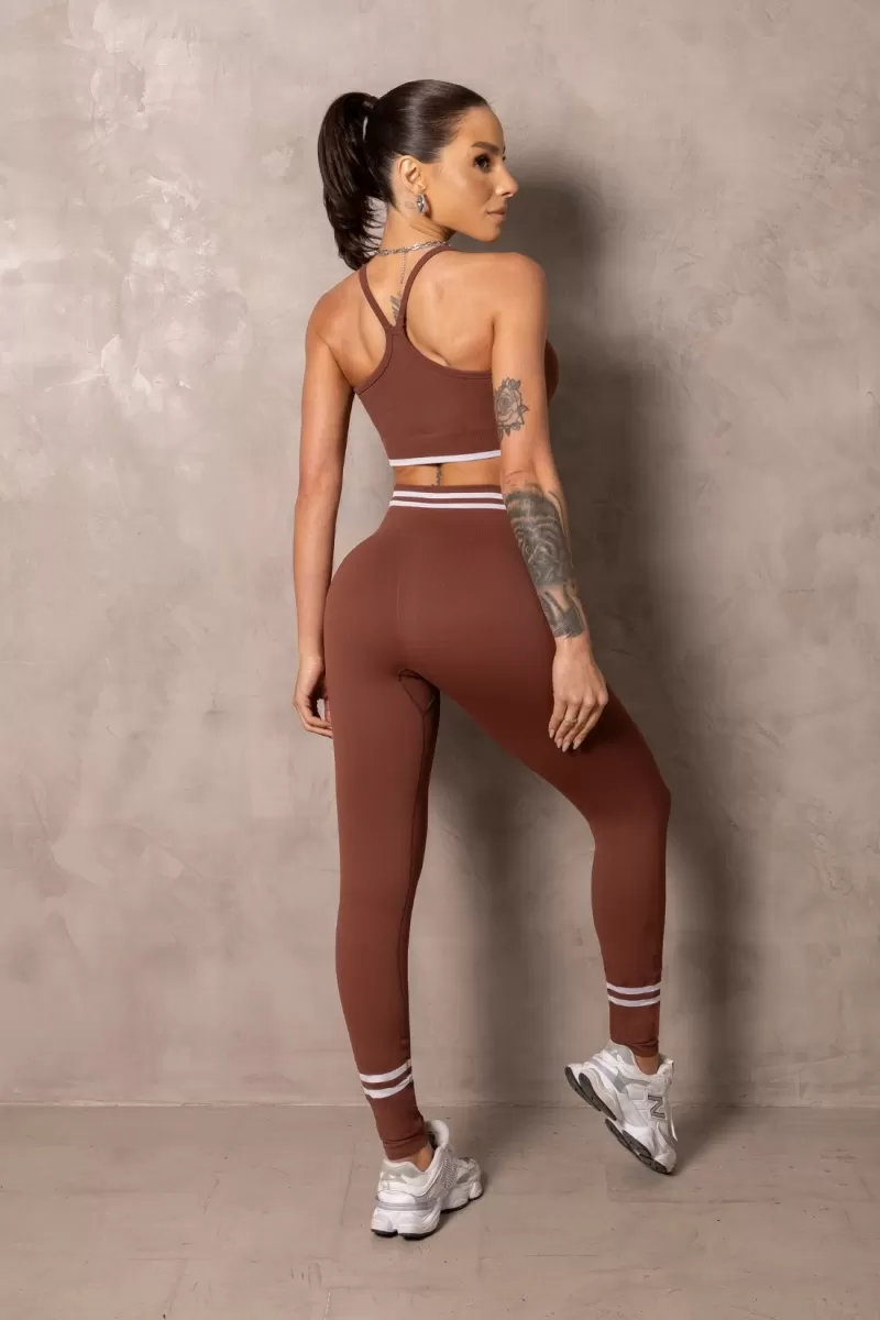 Hipkini - Seamless Smash Chocolate Fitness Top with Thin Straps - 33331370