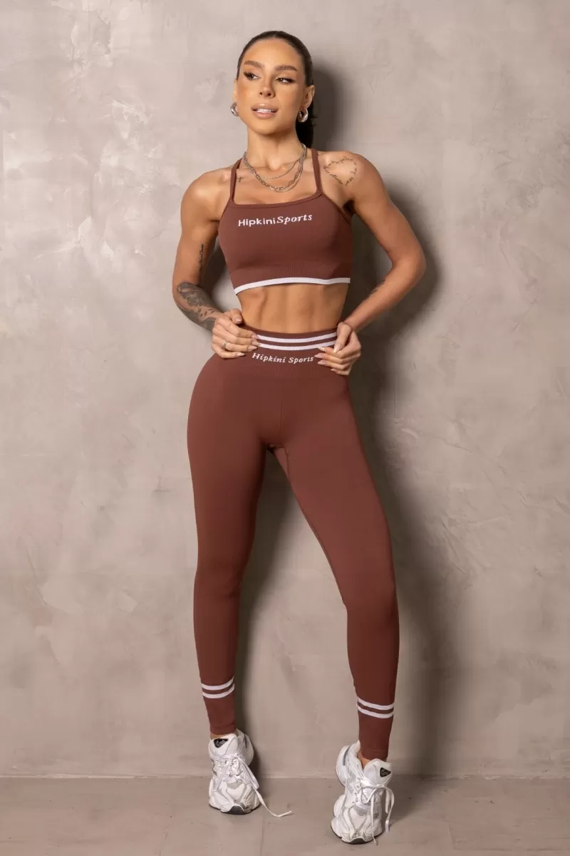 Hipkini - Seamless Smash Chocolate Fitness Top with Thin Straps - 33331370