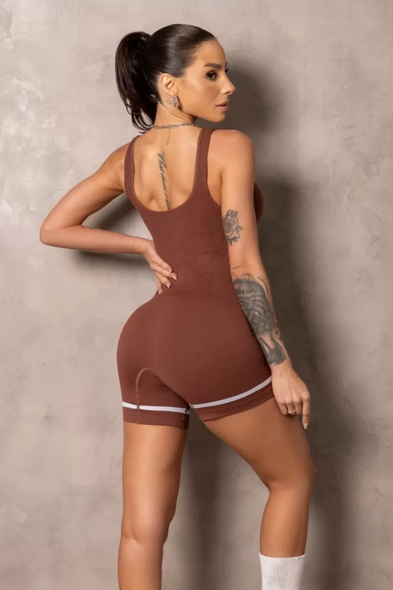 Hipkini - Romper Fitness Smash Seamless Brown - 33331372