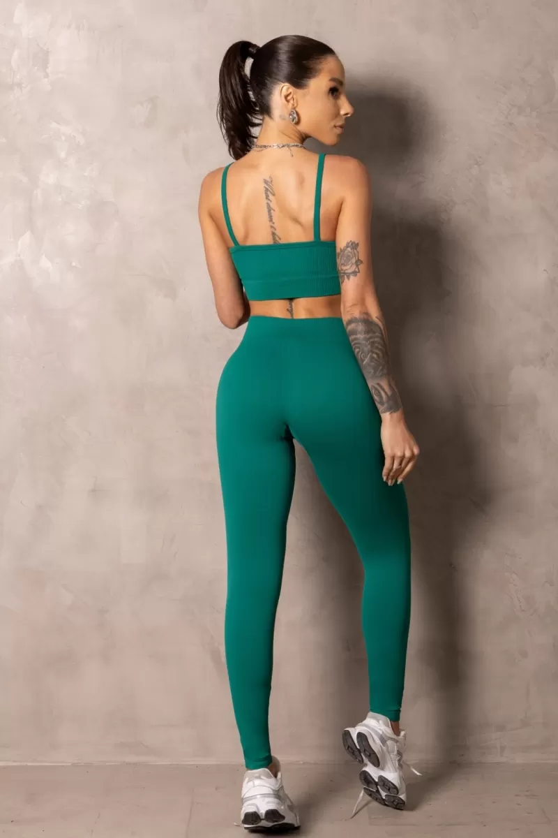 Hipkini - Seamless Smash Green Fitness Top with Thin Straps - 33331378