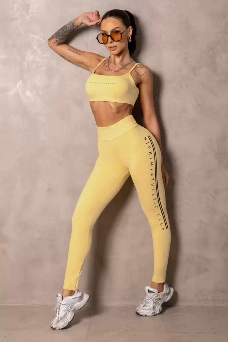 Hipkini - Yellow Smash Fitness Leggings with Draping - 33331275