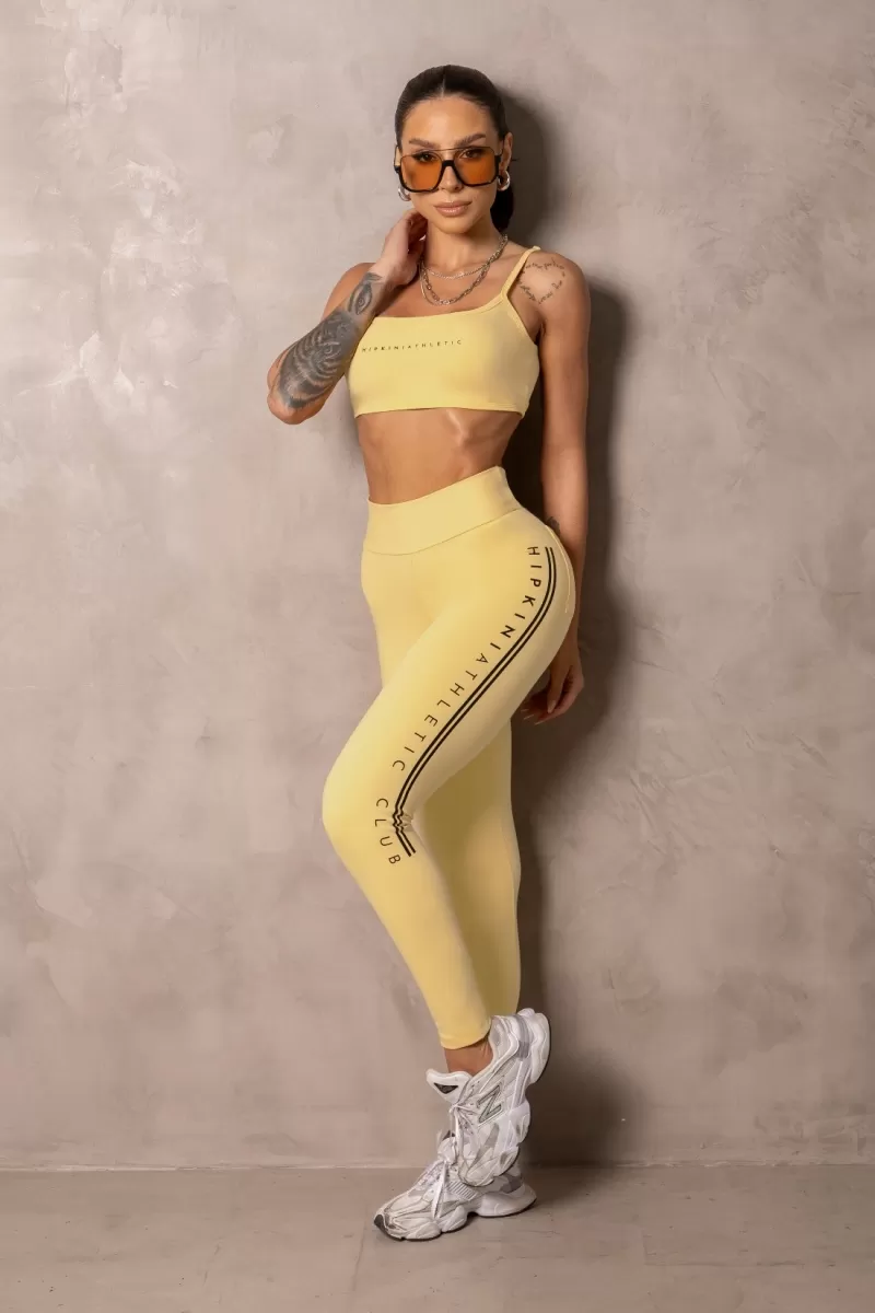 Hipkini - Yellow Smash Fitness Leggings with Draping - 33331275