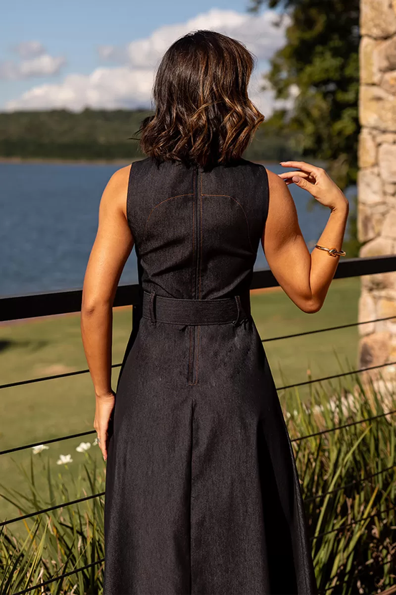 Dot Clothing - Dress Midi Dot Clothing Mullet With Belt Black - 2720PRETO