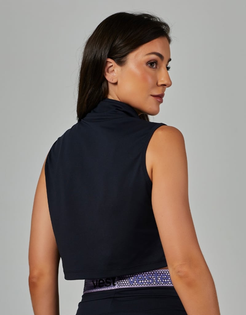 Vestem - Black Geneva Cropped Vest - COL14.V26.C0002 Vestem - Black Geneva Cropped Vest - COL14.V26.C0002