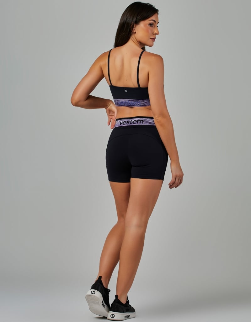 Vestem - Black Hera Elastic Shorts - SH568.V26.C0002 Vestem - Black Hera Elastic Shorts - SH568.V26.C0002
