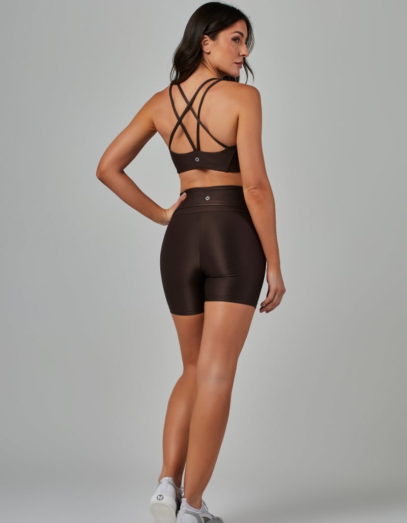 Vestem - Coffee Brown Shine Pocket Shorts - SH730.V26.C0601 Vestem - Coffee Brown Shine Pocket Shorts - SH730.V26.C0601