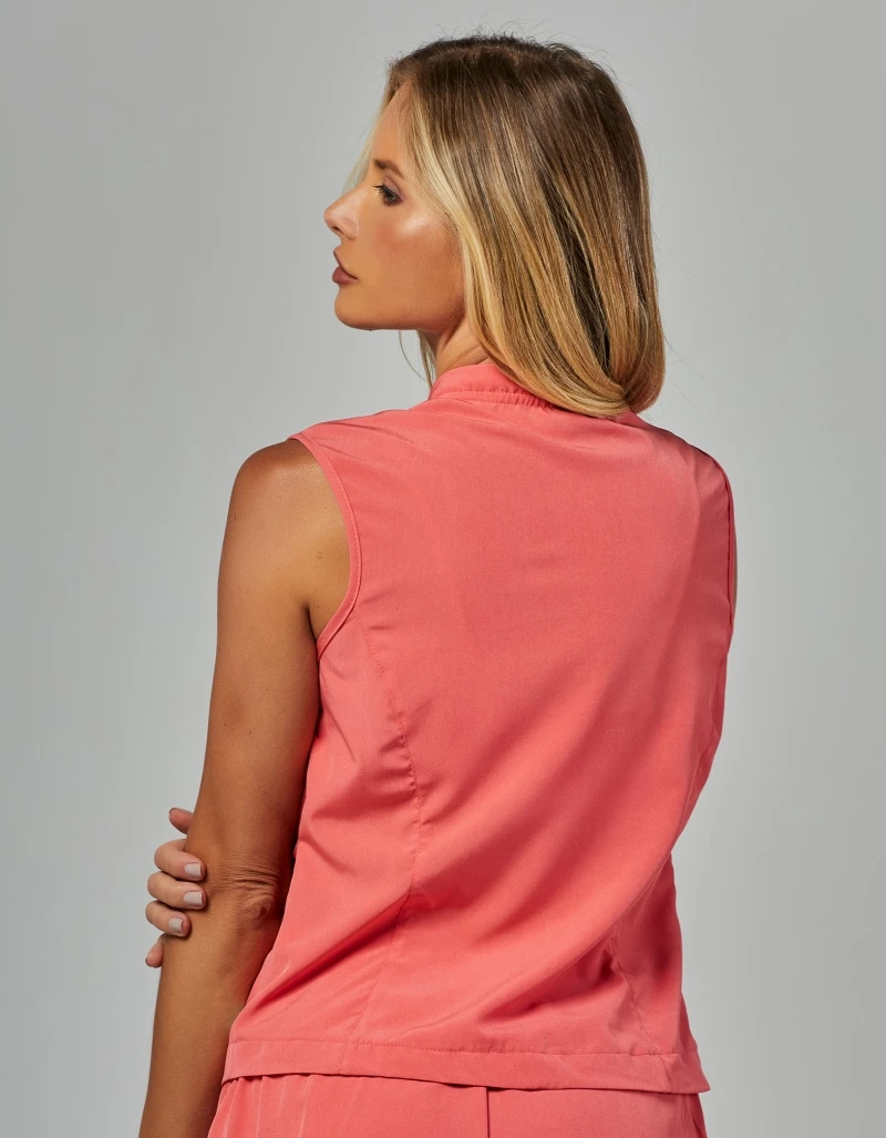 Vestem - Pace Pink Pepper Vest with Pockets - COL15.V26.C0605