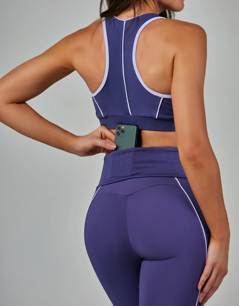 Vestem - Two-tone leggings with pockets, Neptune Blue Charm - FS1539.V26.C0530