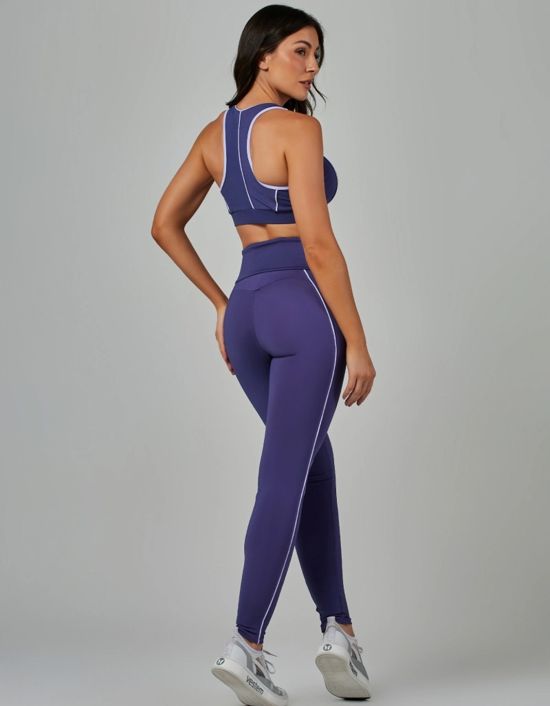 Vestem - Two-tone leggings with pockets, Neptune Blue Charm - FS1539.V26.C0530