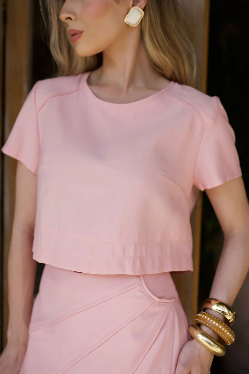 Miss Misses - Set Neide C/Cropped C/Short Skirt Pink - 54645060