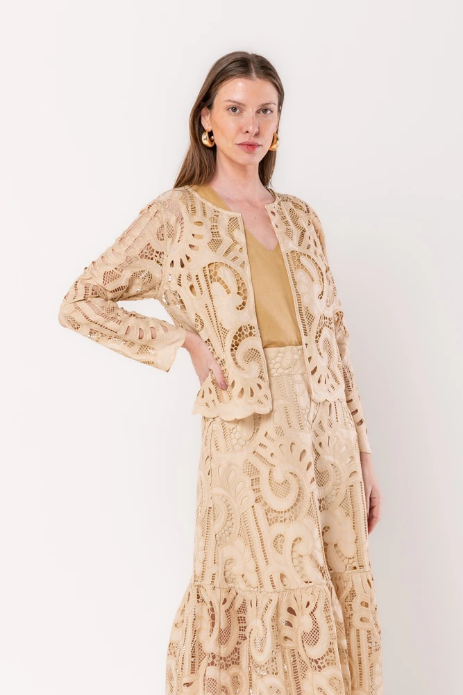 Hidrogênio - BEIGE LACE JACKET - 20519003 Hidrogênio - BEIGE LACE JACKET - 20519003