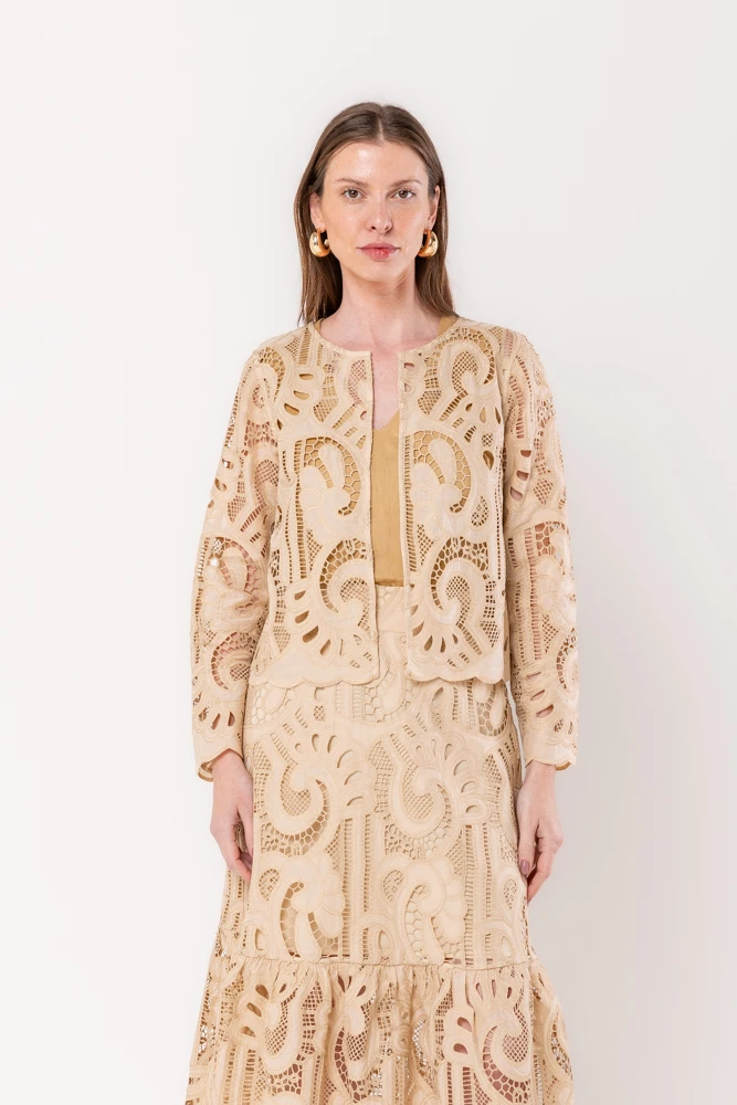 Hidrogênio - BEIGE LACE JACKET - 20519003 Hidrogênio - BEIGE LACE JACKET - 20519003