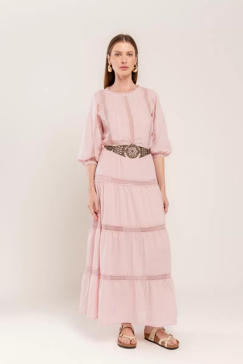 Hidrogênio - LONG BOHOC SKIRT/ PINK LACE - 20517021 Hidrogênio - LONG BOHOC SKIRT/ PINK LACE - 20517021