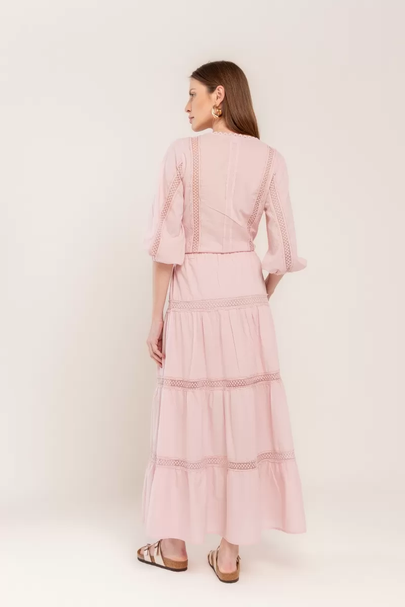 Hidrogênio - LONG BOHOC SKIRT/ PINK LACE - 20517021 Hidrogênio - LONG BOHOC SKIRT/ PINK LACE - 20517021
