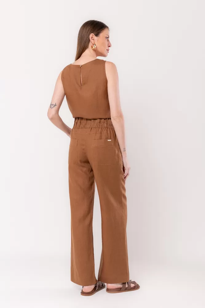 Hidrogênio - VALERIA BEAR STRAIGHT PANTS WITH STITCHED LINEN - 20541585 Hidrogênio - VALERIA BEAR STRAIGHT PANTS WITH STITCHED LINEN - 20541585
